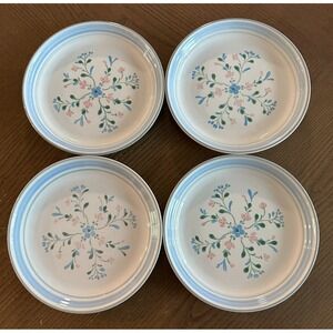 Vintage 1980s FASCINO Stoneware 7.5" D Salad Plates Japan -Set Of 4